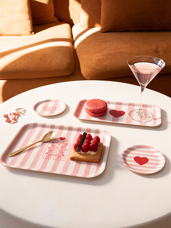 Pinkstripes Trays